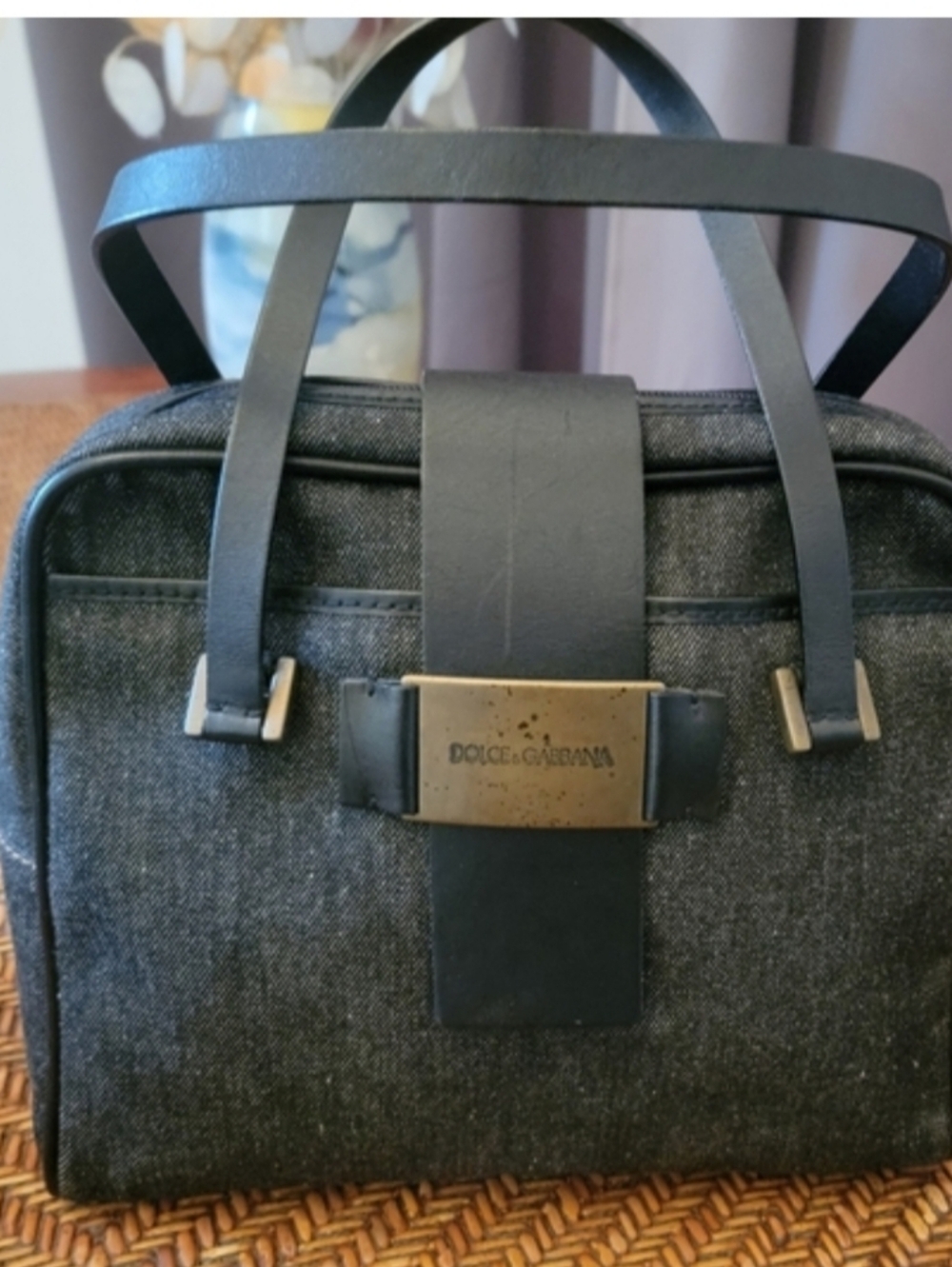 Dolce & Gabbana Charcoal Denim Shoulder Bag